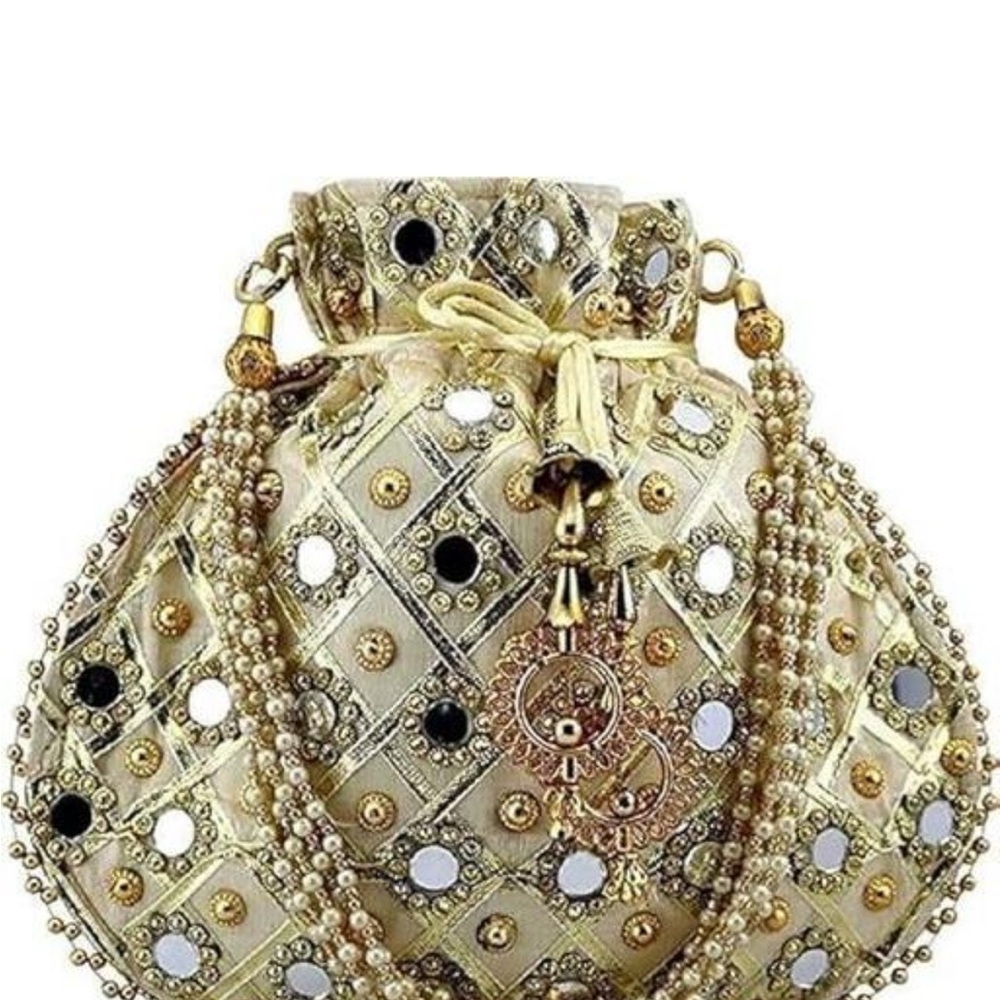 Elegant Gold Embellished Women's Bag